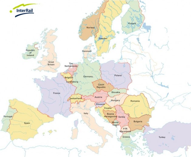 mapa interrail